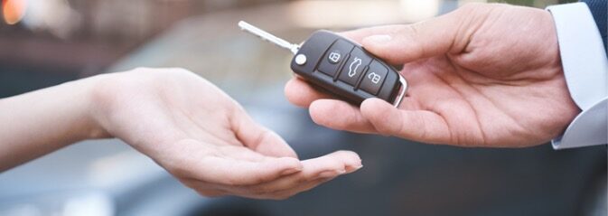 Handing over the keys to the car