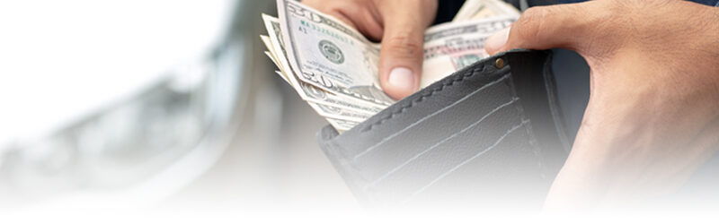Pulling money out of a wallet