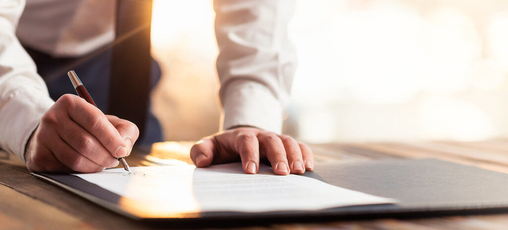 signing a contract