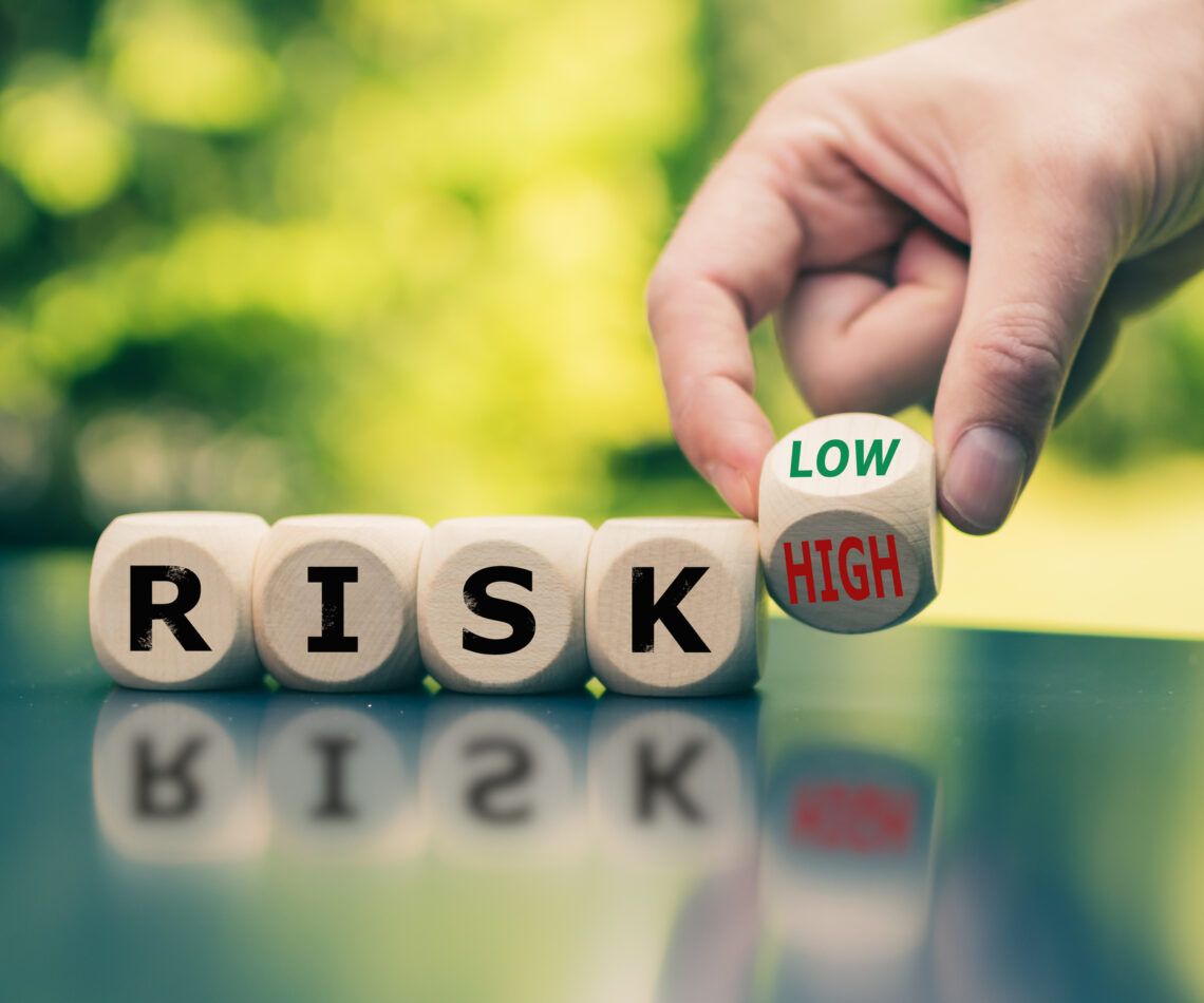 risk management represented with letter blocks