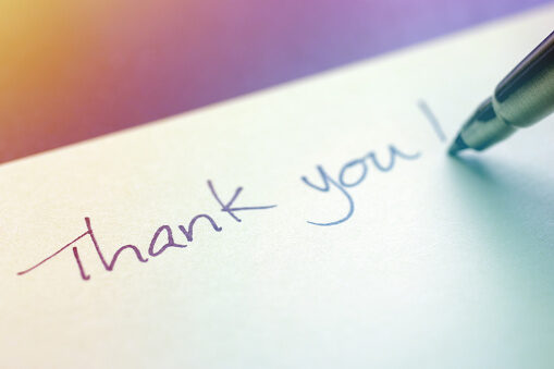 a thank you note
