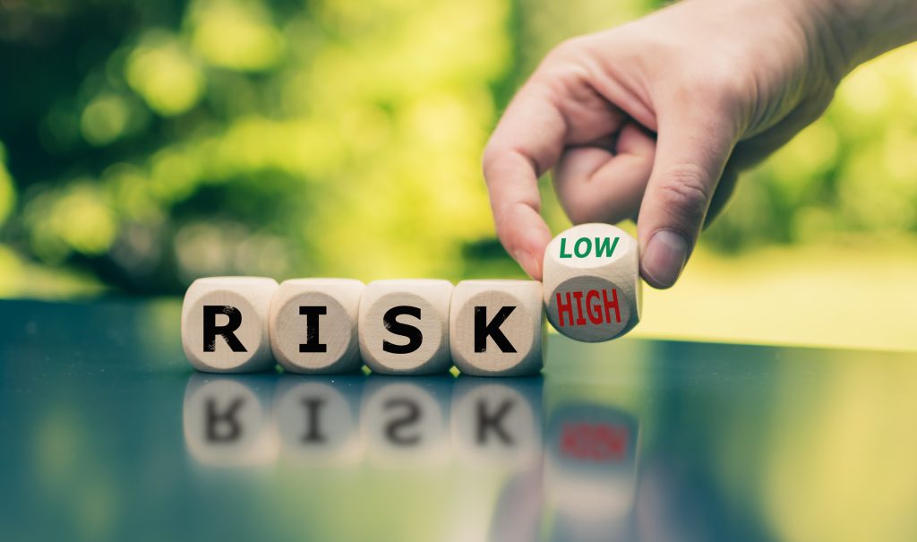 risk management represented with letter blocks