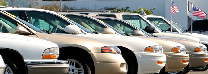 A line of used cars